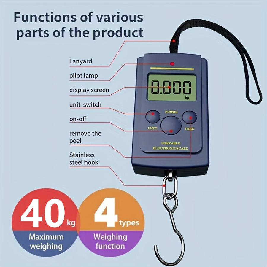 Fishing Hook - 40 кг многофункциональные мини электронные цифровые