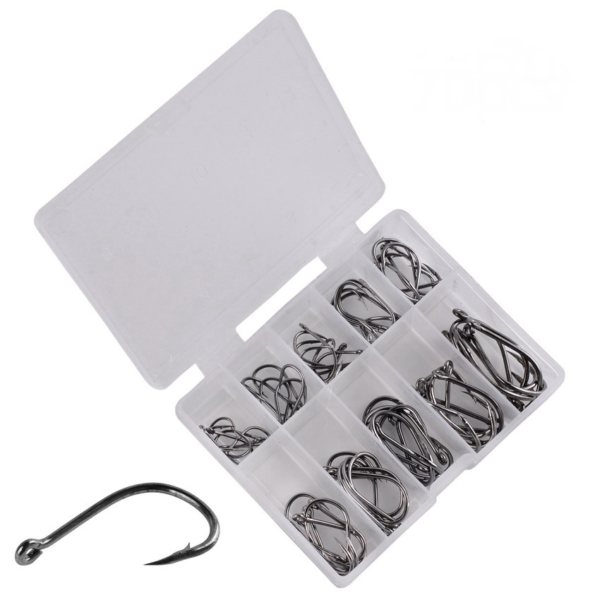 Fishing Hook Assortment - 70 шт./коробка, детский рыболовный крючок для