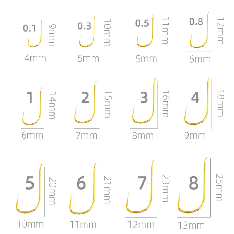 Fishing Hook Size - 100 шт., крючки Shinkanto Barbless разных