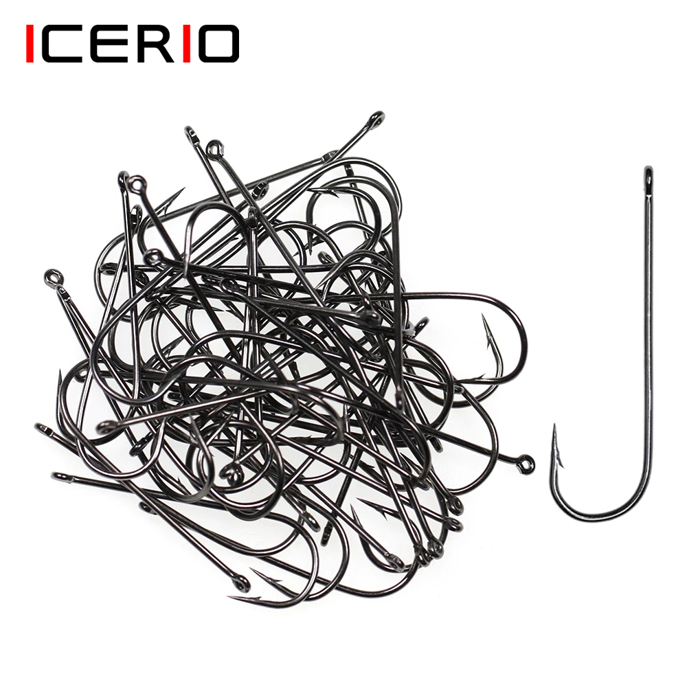 Fishing Hook Barbless - ICERIO 100 шт. 16 # -
